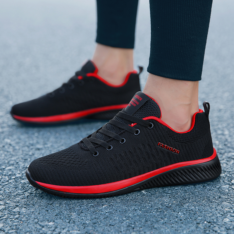 أحذية رياضية قابلة للتنفس للرج - مراجعة Knit Fabric Lace Up Sneakers وسعره