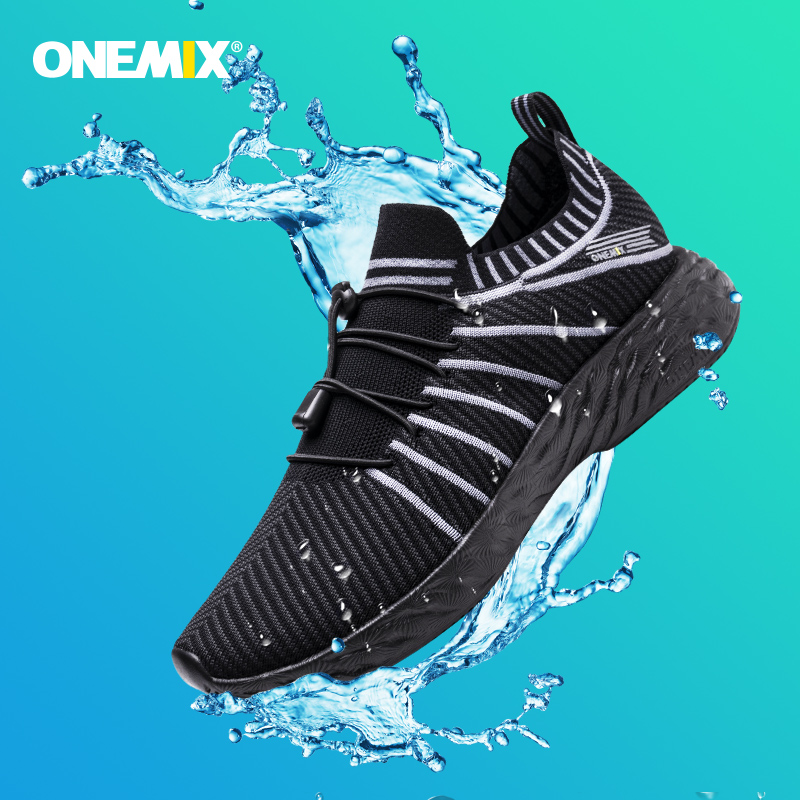 ONEMIX أحذية الجري السوداء الم - مراجعة Waterproof Goretex Running Shoes وسعره